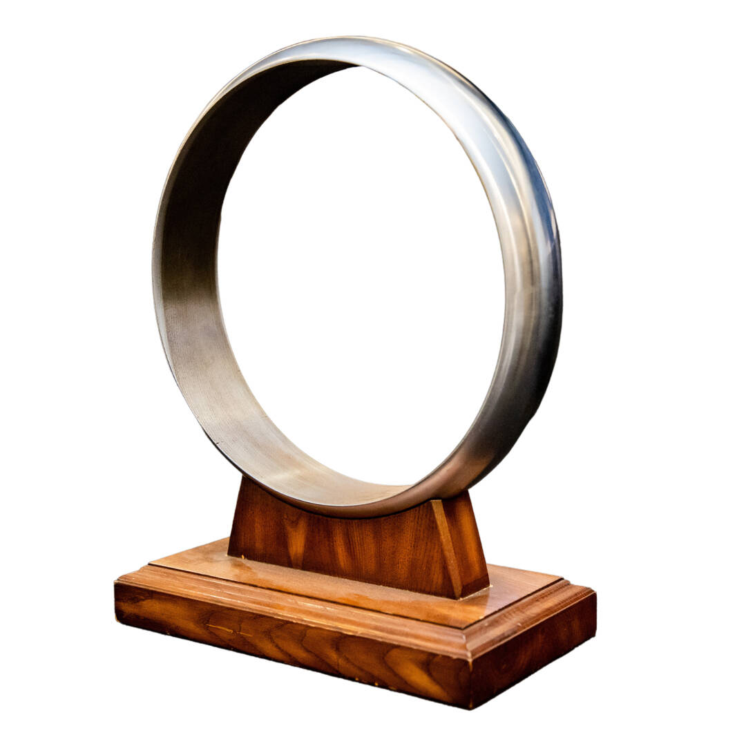 An iron ring on a pedestal